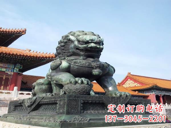 台州寺庙青铜狮子