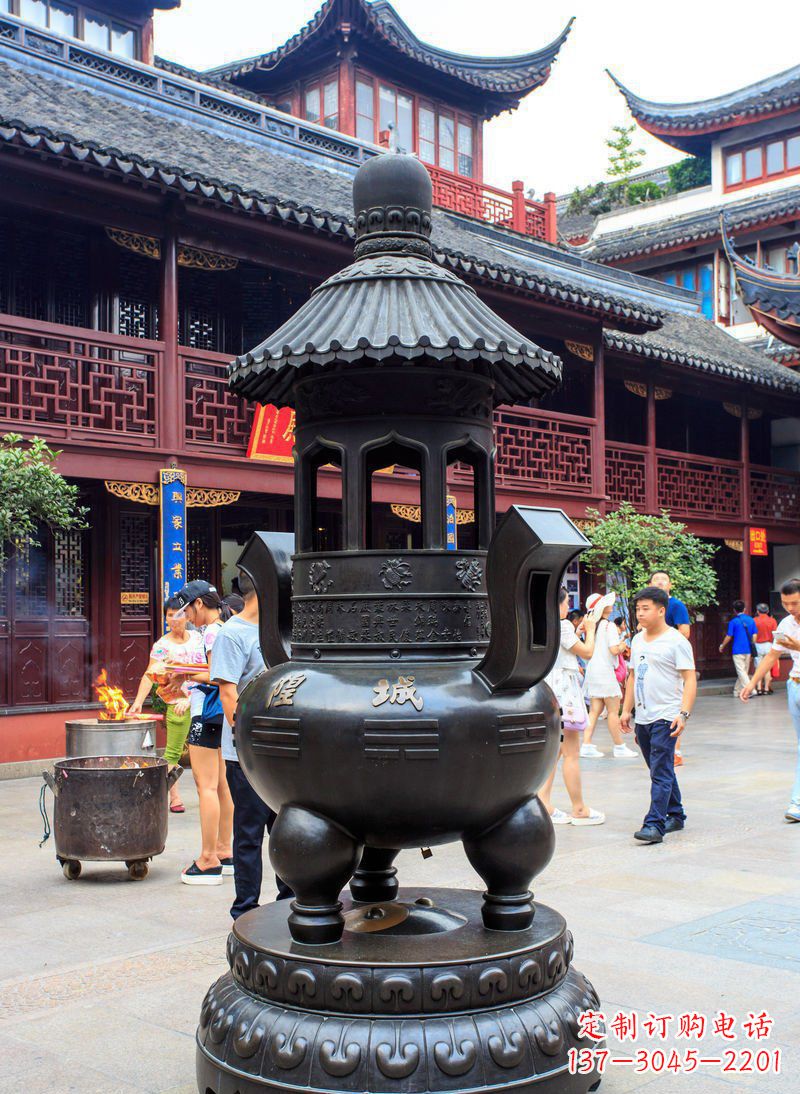 台州寺庙铜香炉铜雕 (2)