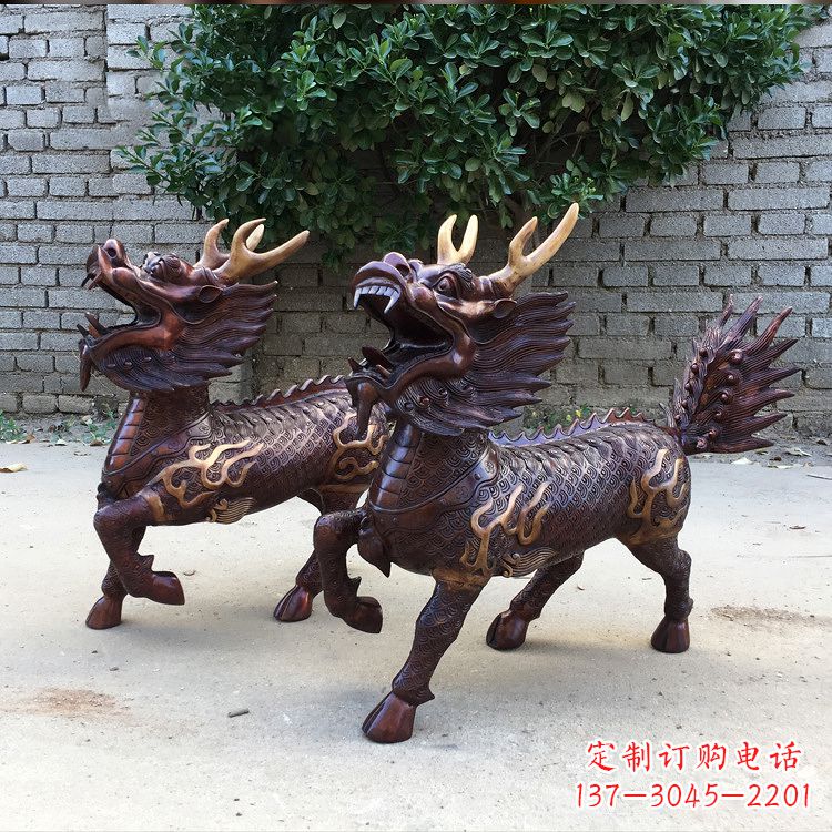 台州送子麒麟铜雕塑