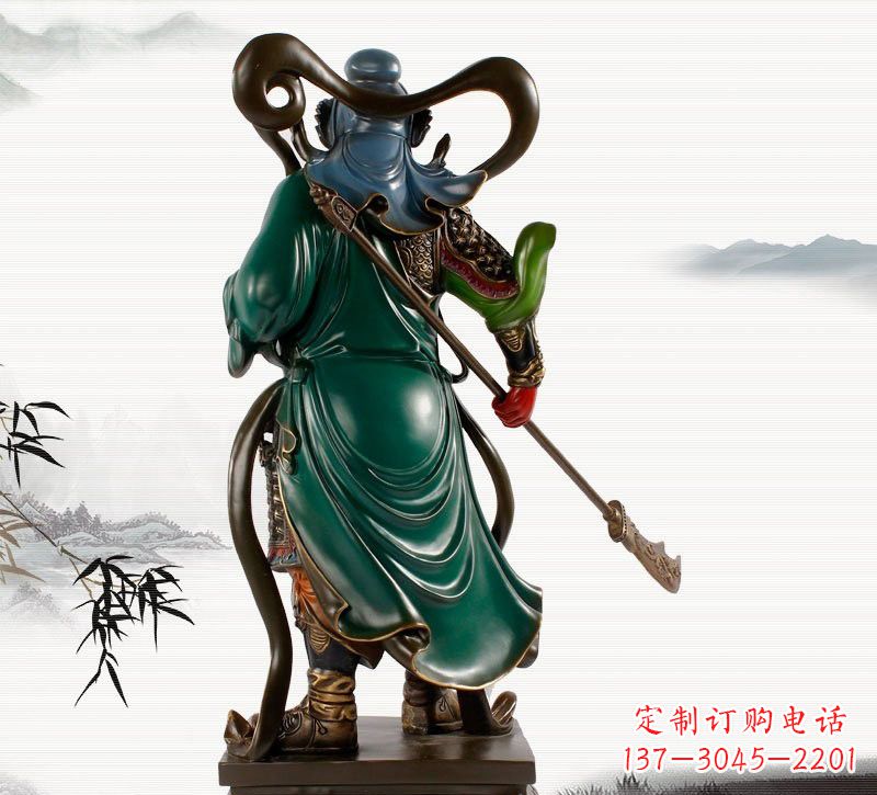 台州铜雕彩绘武财神关公