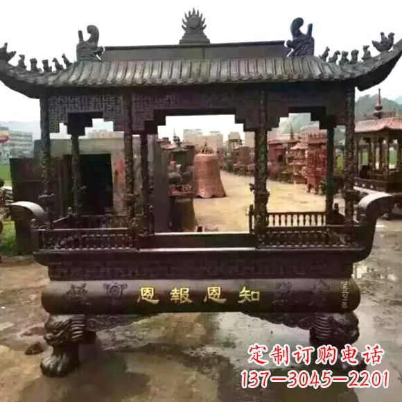 台州铜雕纯铜香炉