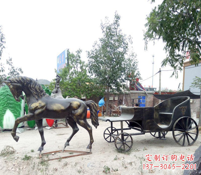 台州铜雕古代战马景观摆件