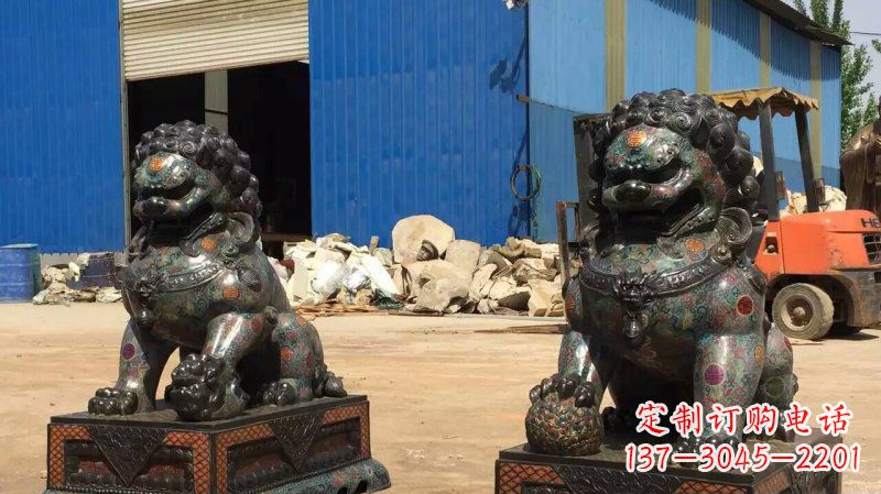 台州铜雕企业招财狮子雕塑摆件