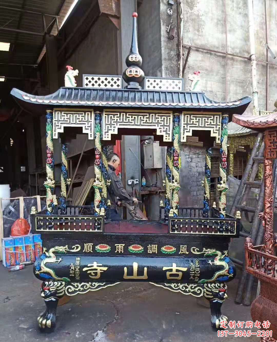 台州铜雕香炉寺庙景观雕塑