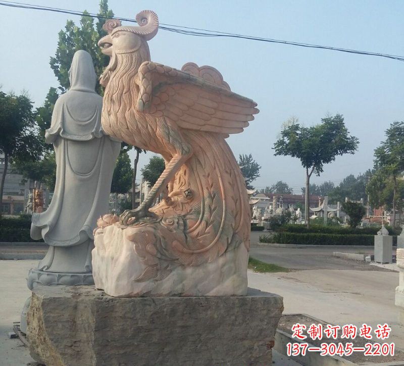 台州晚霞红凤凰石雕