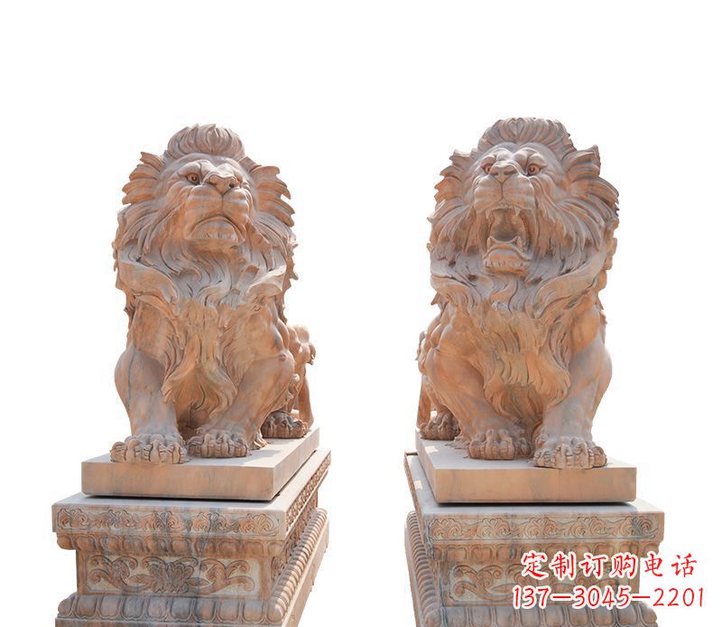 台州晚霞红欧式狮子雕塑