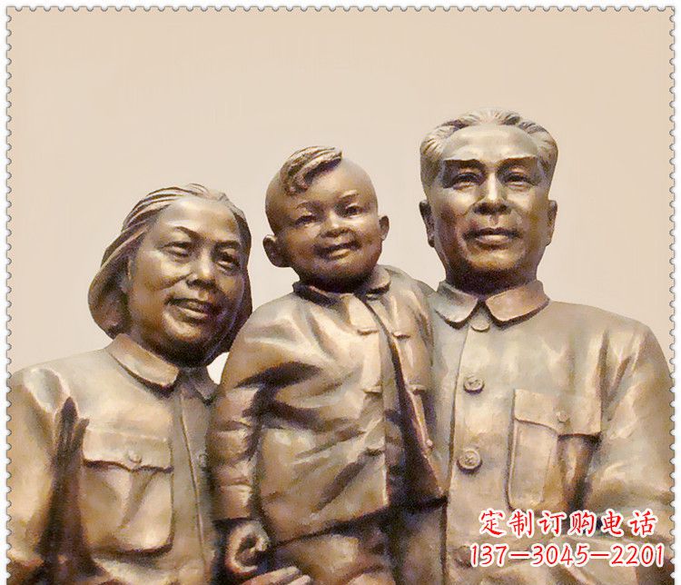 台州伟人周恩来一家铜雕