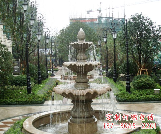 台州小区景观大理石喷泉石雕 (4)