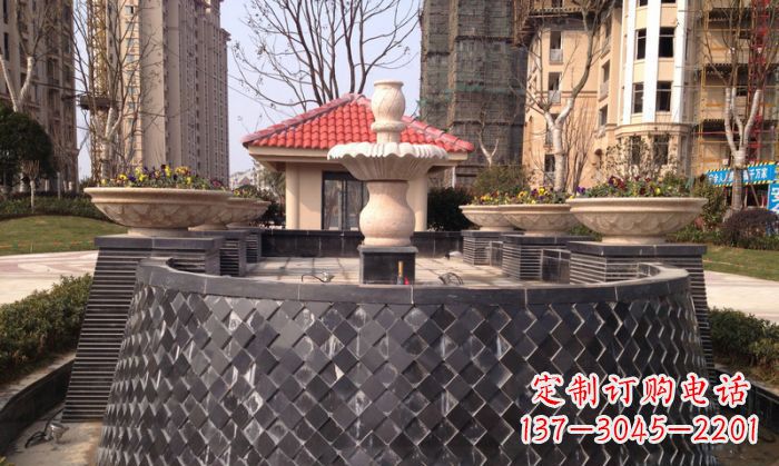 台州小区景观大理石喷泉石雕 (3)