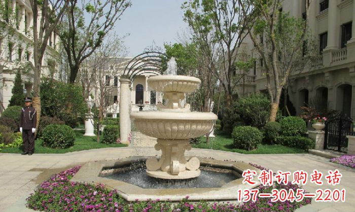 台州小区景观大理石喷泉石雕 (7)