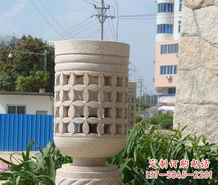 台州小区景观镂空石灯石雕