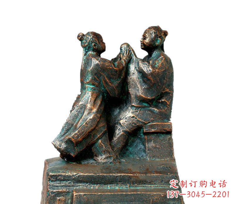 台州校园古代孔融让梨人物铜雕