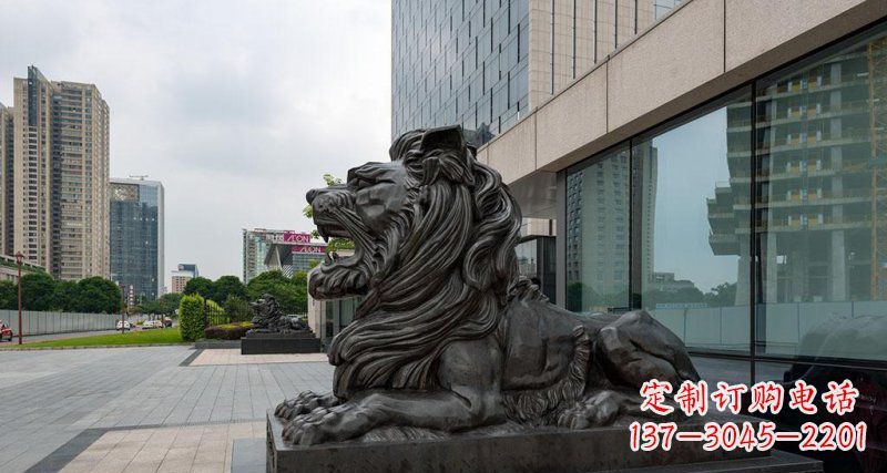 台州银行铜狮子汇丰狮铜雕