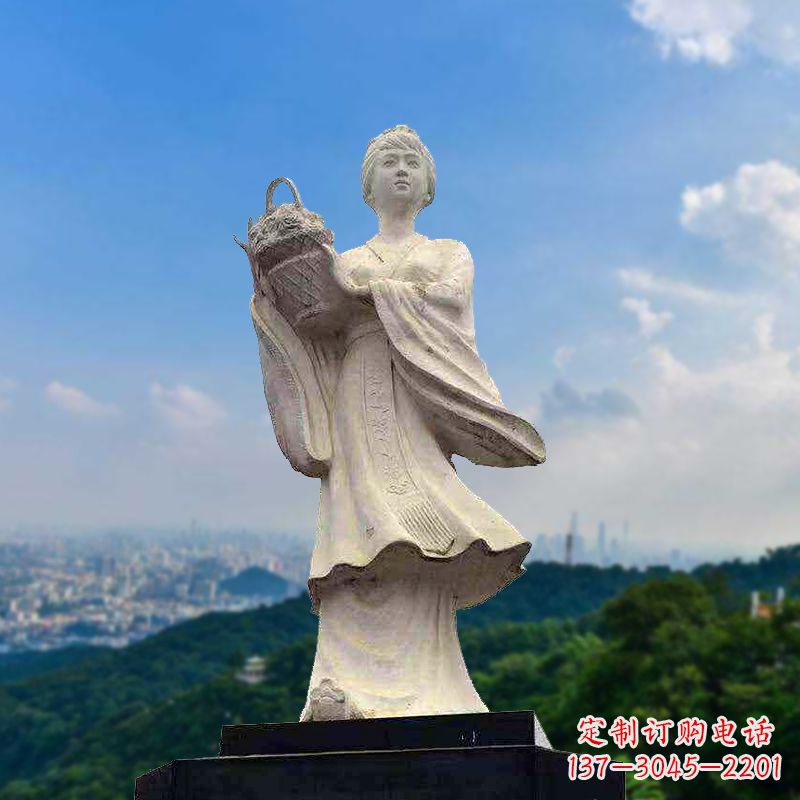 台州虞姬景观石雕像-景区园林古代美女雕塑