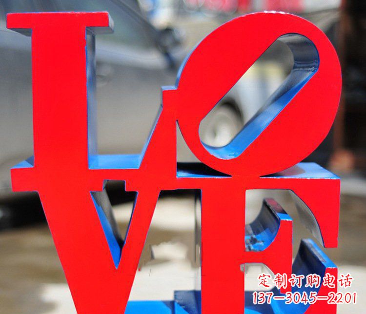 台州园林不锈钢love字母雕塑