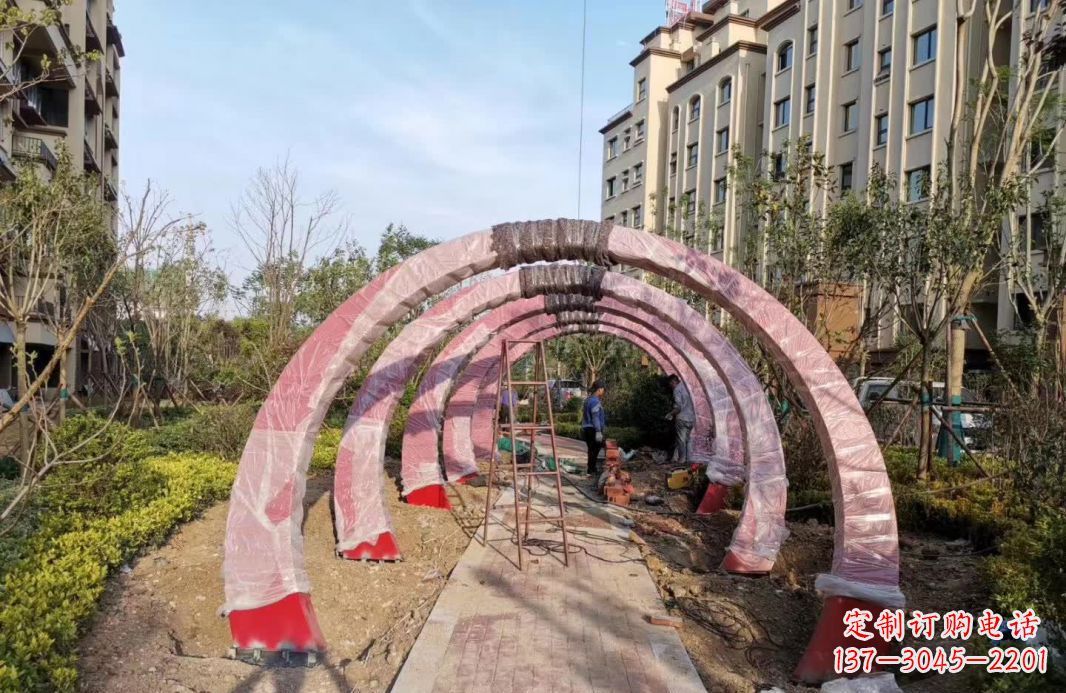台州园林不锈钢拱门景观雕塑