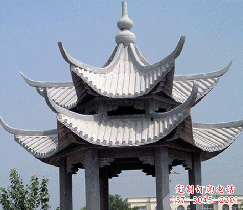 台州园林双层石凉亭景观石雕