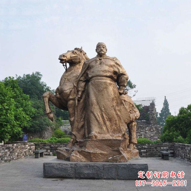 台州中国历史名人明太祖朱元璋铜雕像