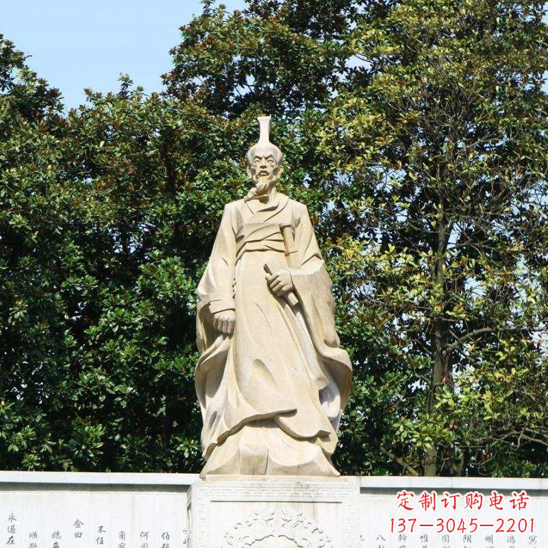 台州中国名人战国时期楚国诗人屈原砂岩石雕像